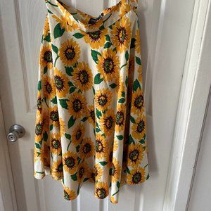 MODCLOTH SUNFLOWER SKIRT| SUNNY SUNFLOWER SKIRT| MID-LENGTH SKIRT| SUMMER SKIRTS